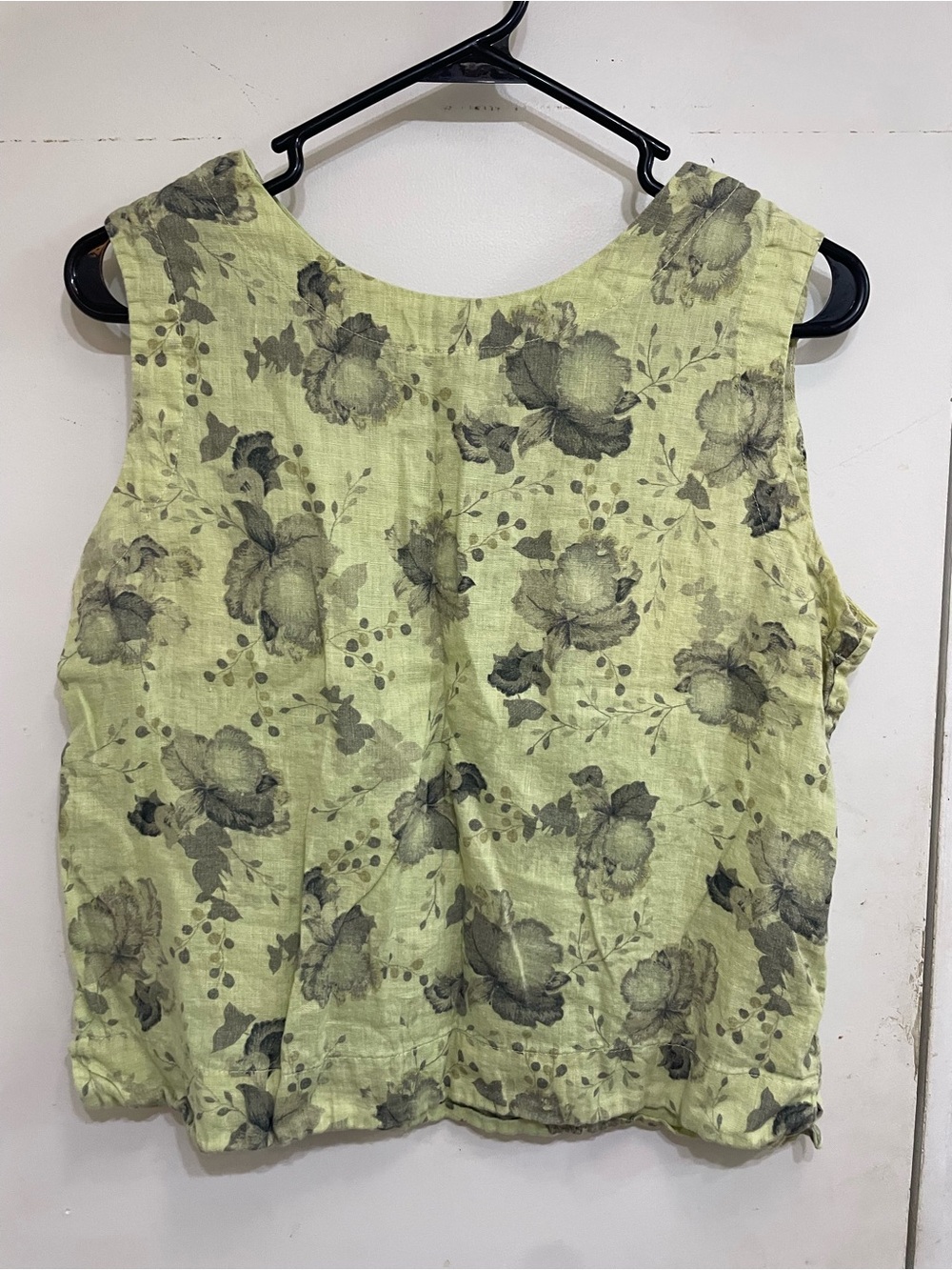Cut Loose floral linen cropped tank European summer